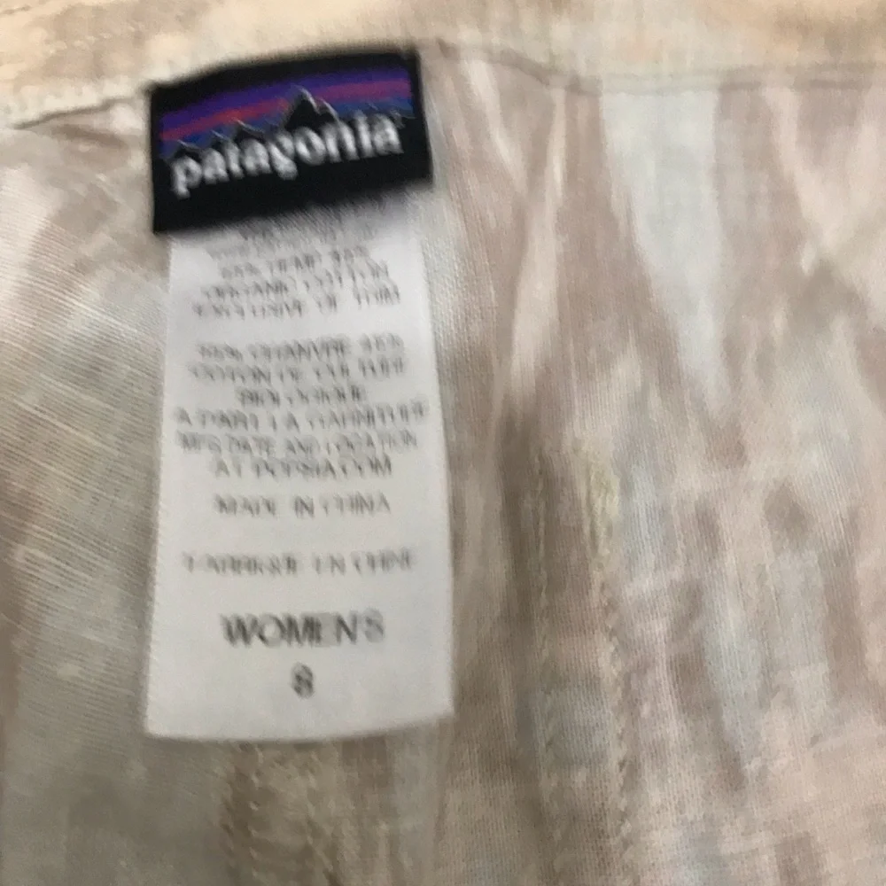 Patagonia Beige Patterned Drawstring Pants Size 8